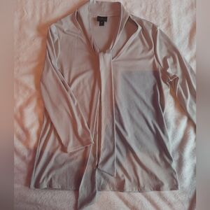 Worthington Purple 3/4 Sleeve Tie Front Blouse